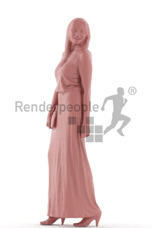 3d people casual, 3d woman holding purse