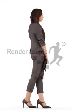 3d people business, 3d woman holding purse