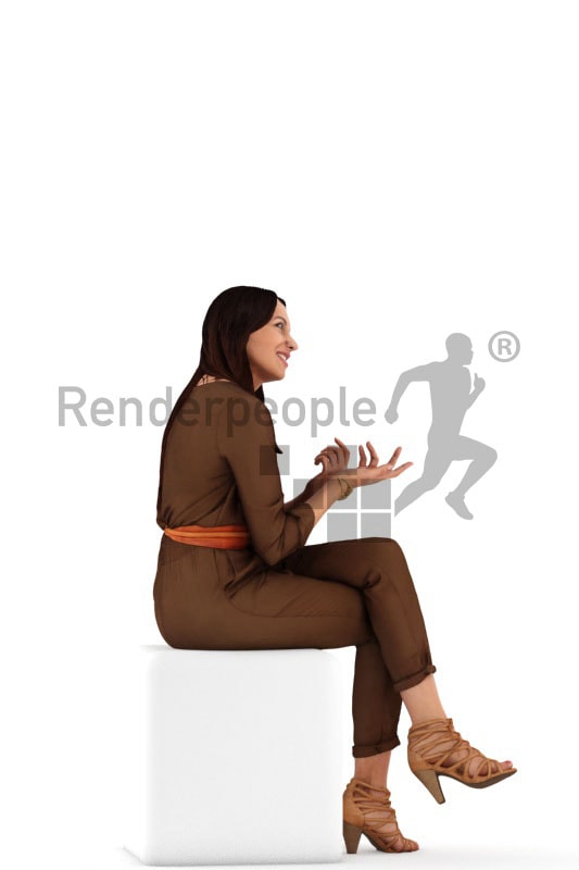 3d people event, sitting and talking 3D women