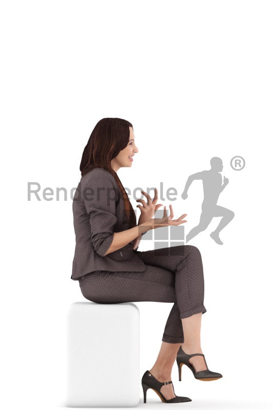 3d people business, 3d woman sitting and talking