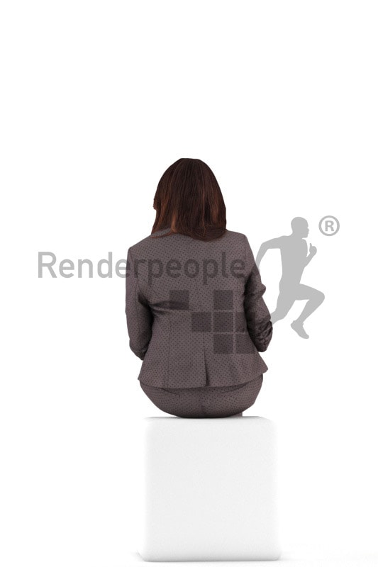 3d people business, 3d woman sitting and talking