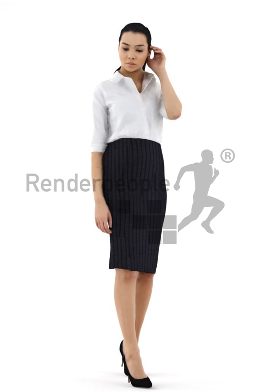 3d people business, attractive 3d woman standing