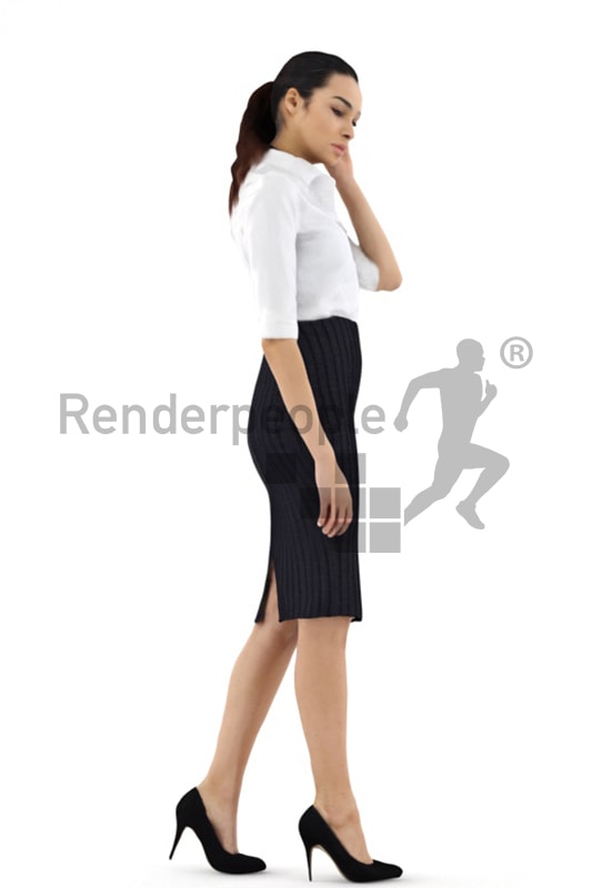 3d people business, attractive 3d woman standing
