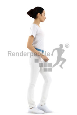 3d people service, attractive 3d woman standing