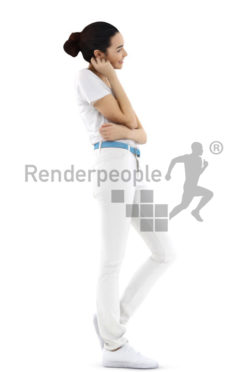 3d people service, attractive 3d woman smiling