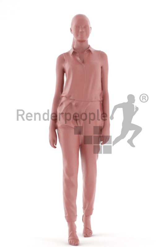 3d people business, attractive 3d woman walking