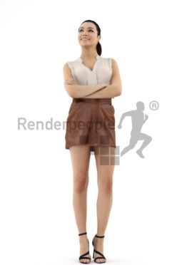 3d people event, attractive 3d woman smiling