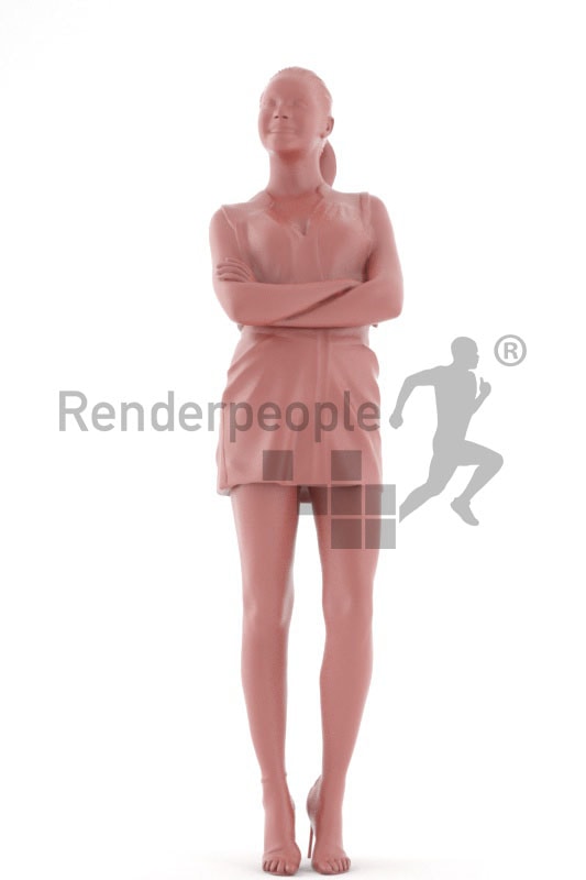 3d people event, attractive 3d woman smiling