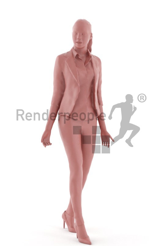 3d people business, attractive surprised 3d woman