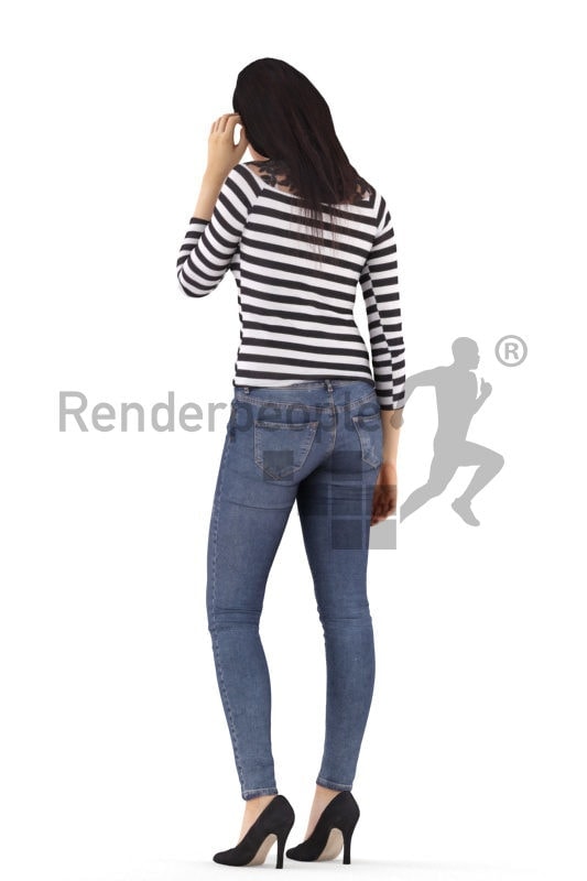 3d people casual, attractive 3d woman standing