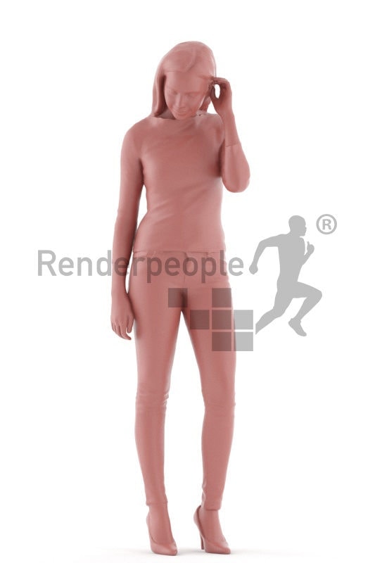 3d people casual, attractive 3d woman standing