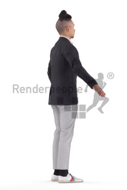 Rigged human 3D model by Renderpeople – asian man in office look