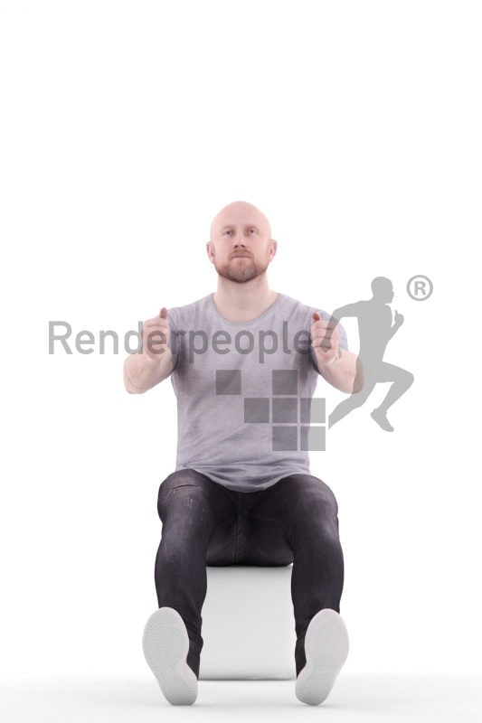 3d people casual, white 3d man sitting and driving