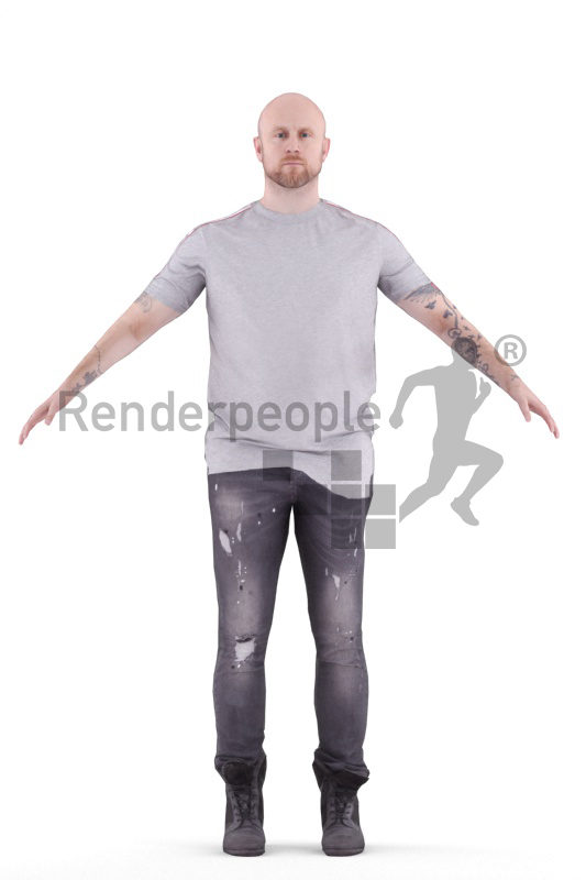 3d people casual, 3d white man rigged