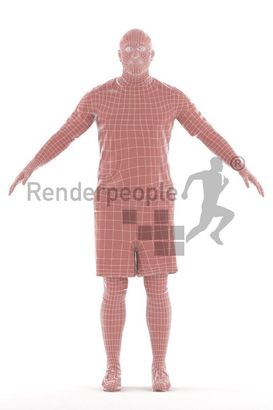 Rigged 3D People model for Maya and Cinema 4D – european man in sports clothing