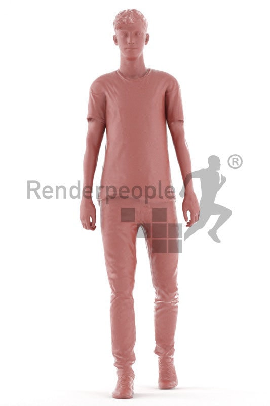 Animated 3D People model for Unreal Engine and Unity – european male in daily outfit, walking