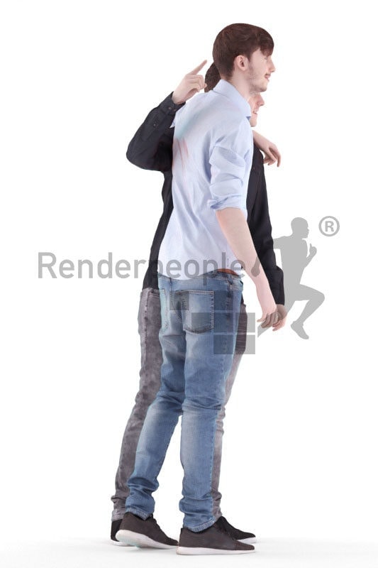 3d people event, white 3d group standing and partying
