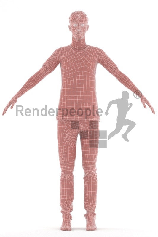 Rigged 3D People model for Maya and 3ds Max – white man in casual look