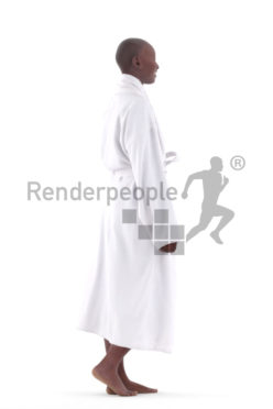 3D People model for 3ds Max and Sketch Up – black woman, with bathrobe