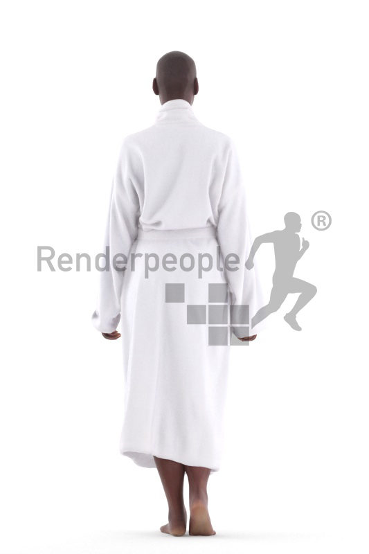 3D People model for 3ds Max and Sketch Up – black woman, with bathrobe