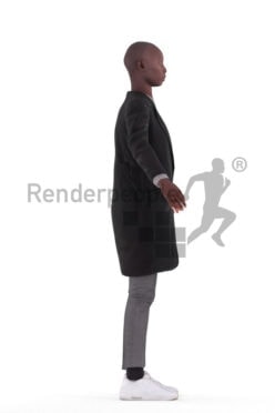 Rigged 3D People model for Maya and Cinema 4D – black woman in outdoor look