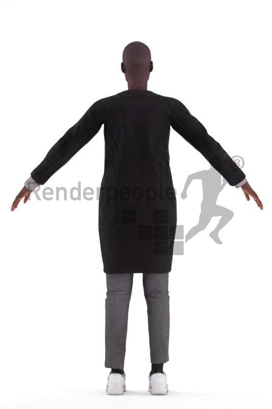 Rigged 3D People model for Maya and Cinema 4D – black woman in outdoor look