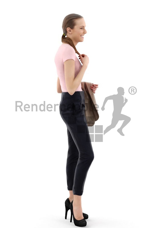 3d people business, white 3d woman smiling
