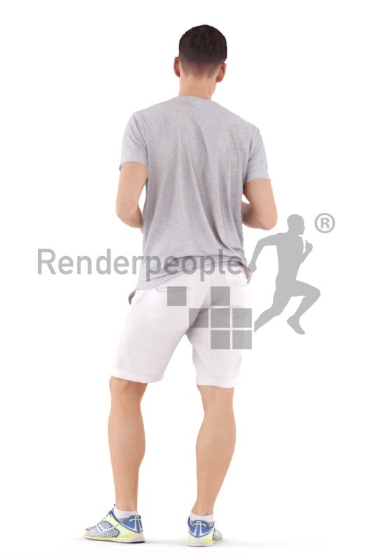 3d people casual, white 3d man standing and talking