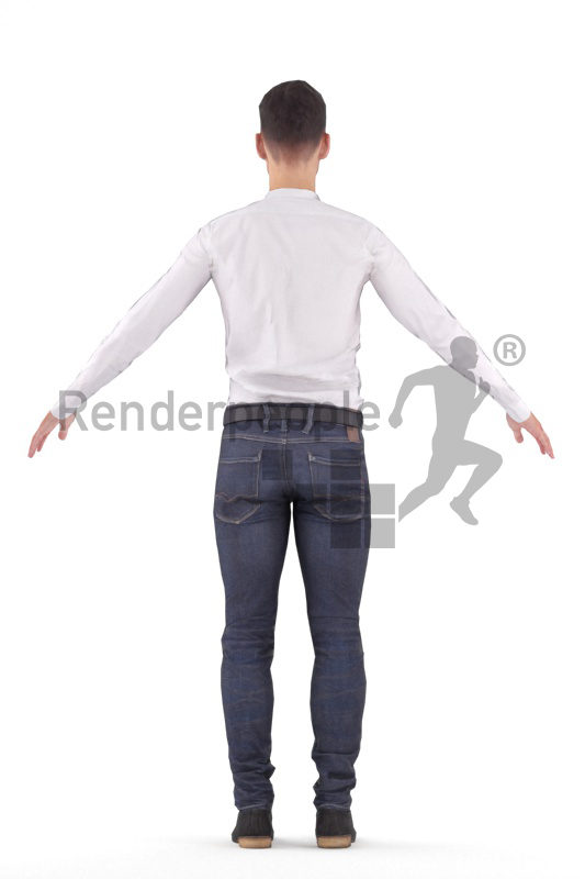 3d people smart casual, 3d white man rigged