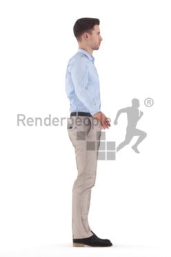 Rigged 3D People model by Renderpeople- european man in office clothes