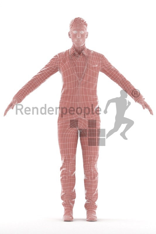 Rigged 3D People model for Maya and 3ds Max – european man in business suit