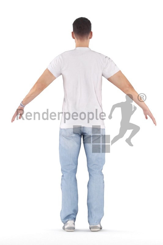 Rigged 3D People model for Maya and 3ds Max – white man, casual