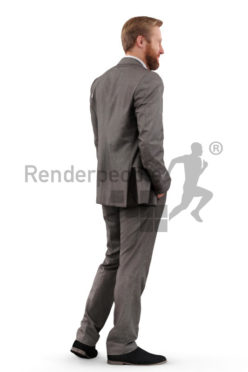 3d people business, white 3d man wearing a suit