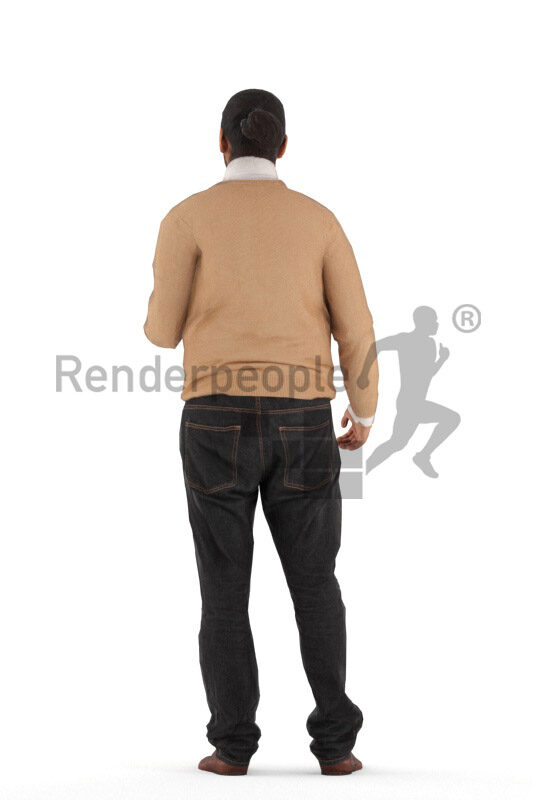 Animated 3D People model for 3ds Max and Maya – indian/middle eastern man in smart casual look, talking