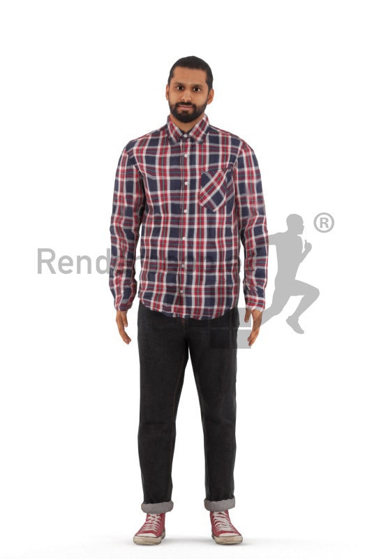 Animated 3D People model for 3ds Max and Maya – middle eastern male, casual looking, standing