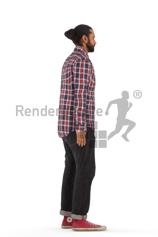 Animated 3D People model for 3ds Max and Maya – middle eastern male, casual looking, standing