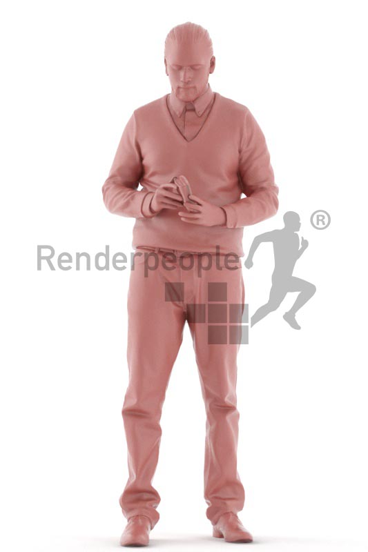 3d people business, indian 3d man standing and looking into his wallet