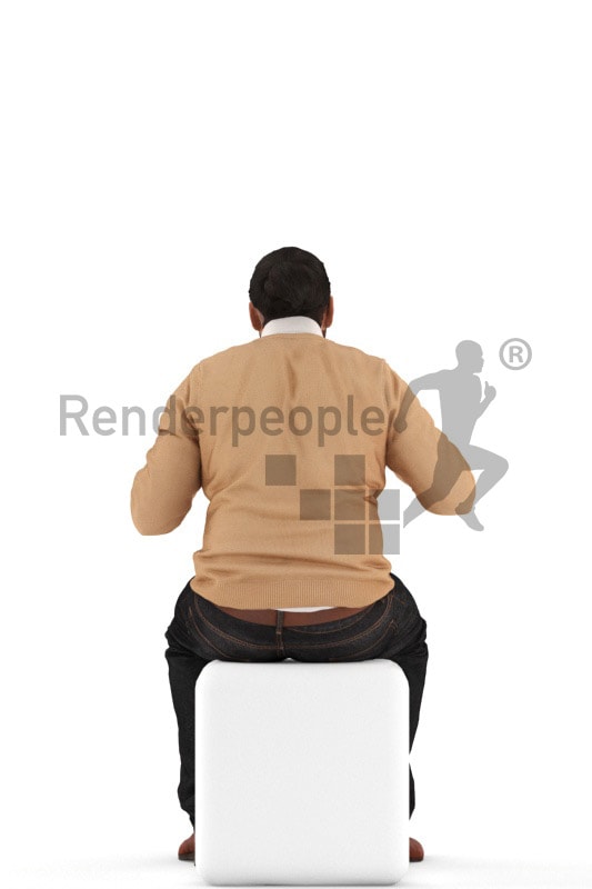 3d people casual, indian 3d man sitting