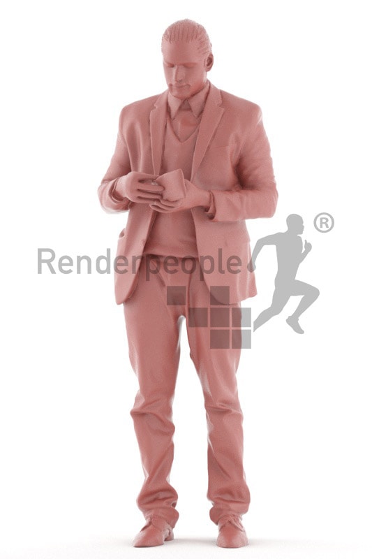 3d people business, indian 3d man standing and looking in his wallet