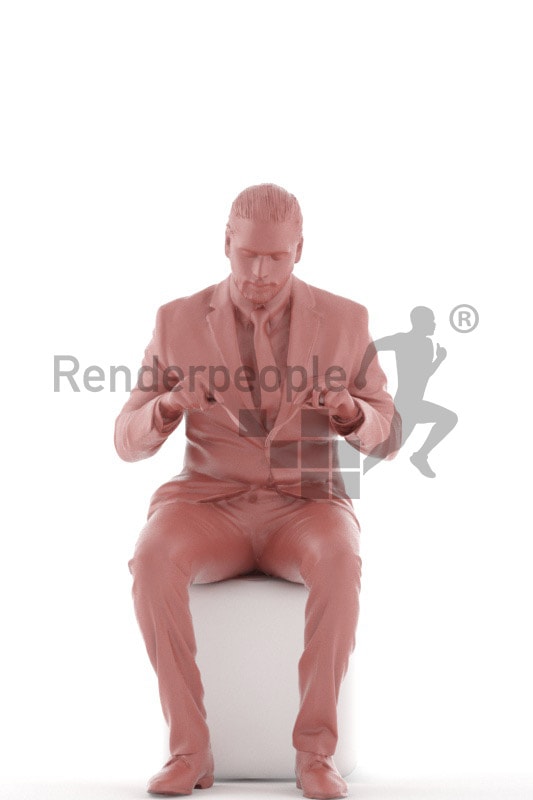 3d people business, indian 3d man sitting and eating