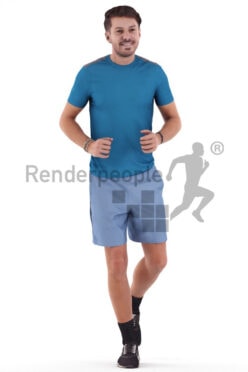 3D People model for 3ds Max and Sketch Up – young man in sports outfit, jogging