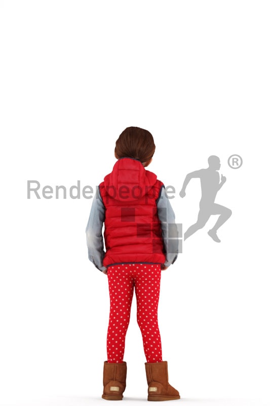 3d people casual, white 3d kid standing