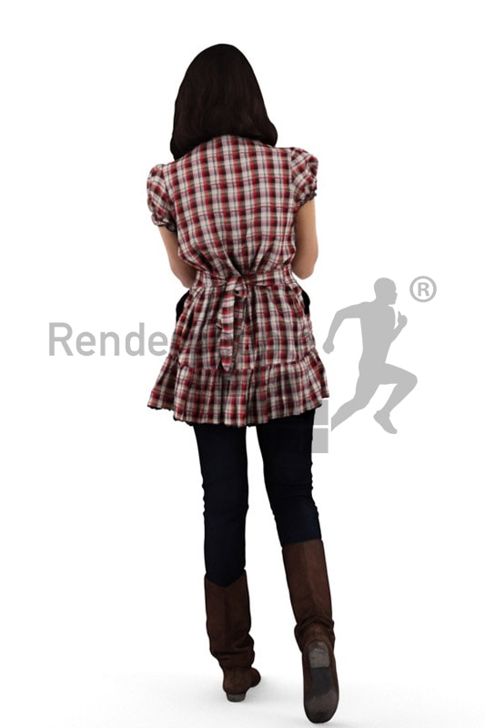 3d people casual, indian 3d woman walking