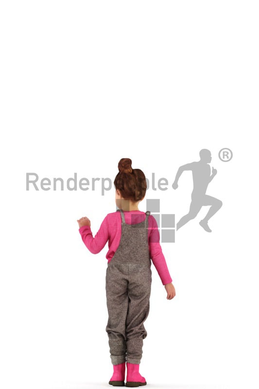 3d people casual, white 3d kid standing and smiling