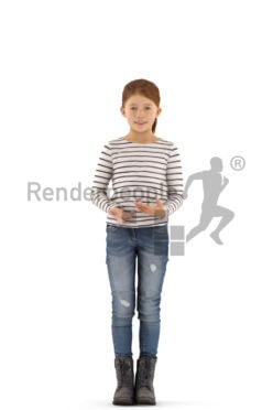 3d people casual, white 3d kid standning and discussing