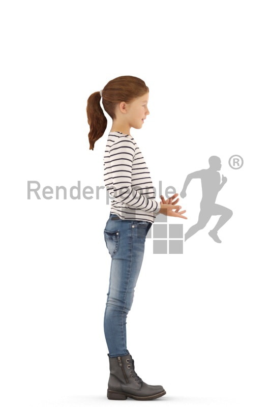 3d people casual, white 3d kid standning and discussing