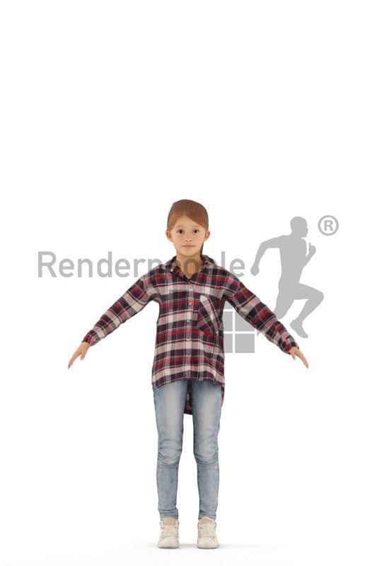 3d people casual, 3d white girl rigged