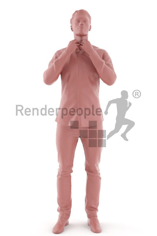 3d people business, white 3d man standing in front of a mirror