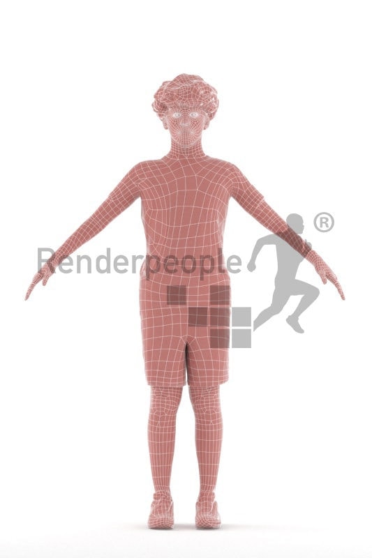 Rigged 3D People model for Maya and 3ds Max – black teenager, casual look