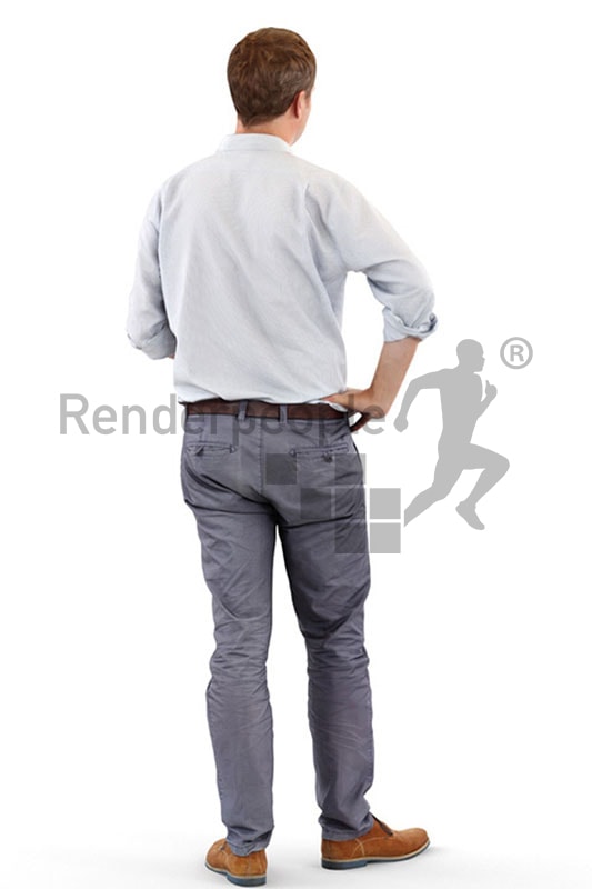 3d people business, white 3d man standing and talking